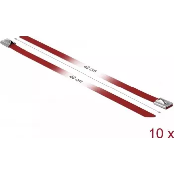 Cable Tie DeLOCK 18783 Steel Red 400mm 10 pcs