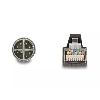 Network Cable DeLOCK M12 Cable X-coded 8 pin male to RJ45 male PUR (TPU) 1 m