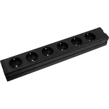 Power strip EUROLITE 30240080 — 6-socket, aluminum housing, black
