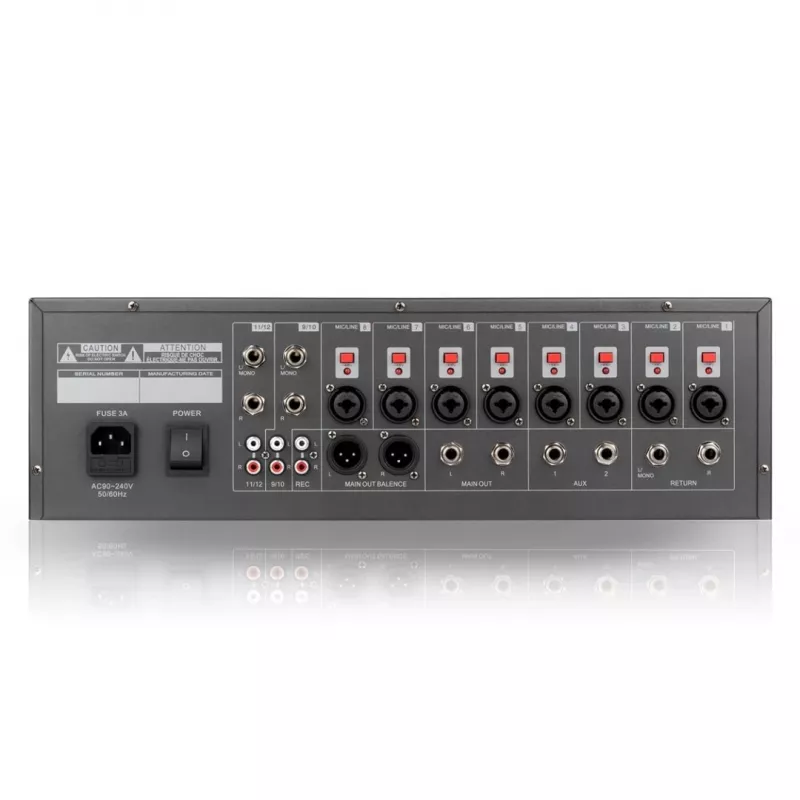 RM12 FX - Mixer analogue with Bluetooth DSP EQ MP3 Phantom, 12 channels
