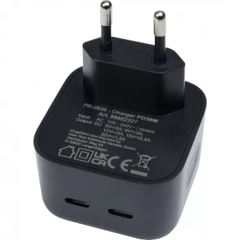Charger Inter-Tech PD-2036 Smartphone Black AC Indoor