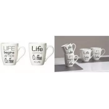 Porcelain Coffee Mug ritzenhoff & breker LIFE SPRÜCHE 310 ml Dishwasher Safe