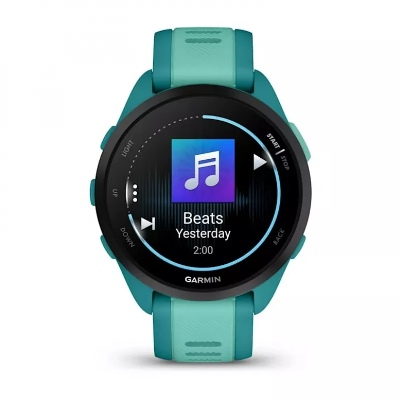 Smartwatch GARMIN Forerunner 165 Music — 43 mm polymer case, 1.2 inch AMOLED, 4 GB, GPS/GLONASS/Galileo, 5 ATM