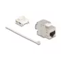 Keystone module DELOCK 90723 — flat RJ-45 insert, silver/white, 16×28.5×22.6 mm