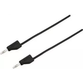 VOLTCRAFT Test Lead [Plug 4 mm - Plug 4 mm] 0.25 m Black MSB-300 (MSB-300-0.25-SW)