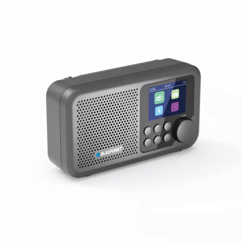Clock radio BLAUPUNKT DR8BK — digital alarm clock with FM/DAB+, Bluetooth 5.3, 2W, 1800 mAh, USB charging, black