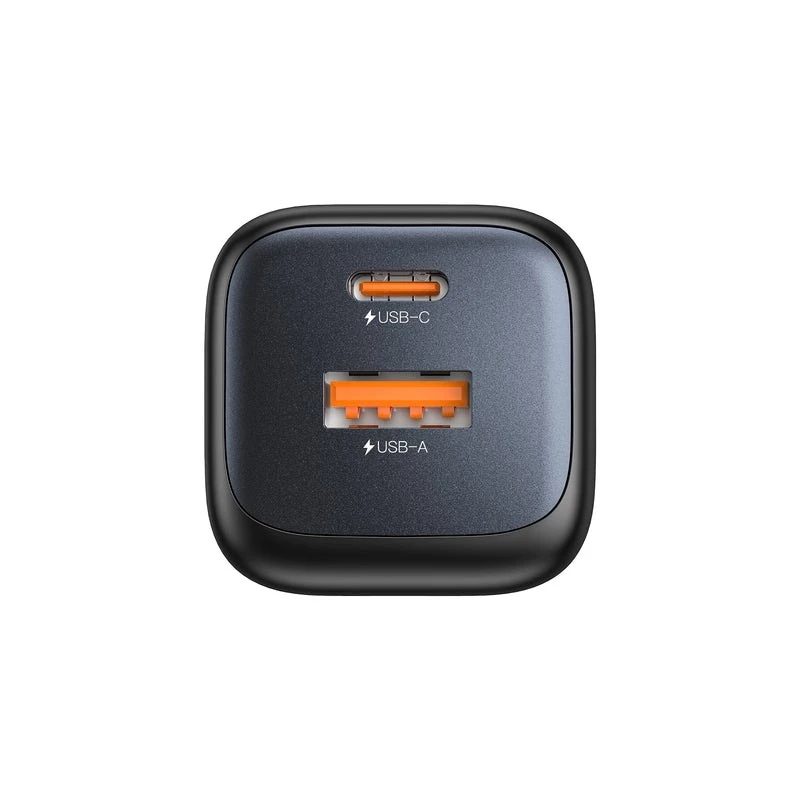 Wall charger Unitek P1128ABK01-EU — 2-port GaN USB‑C & USB‑A, total 20W, black
