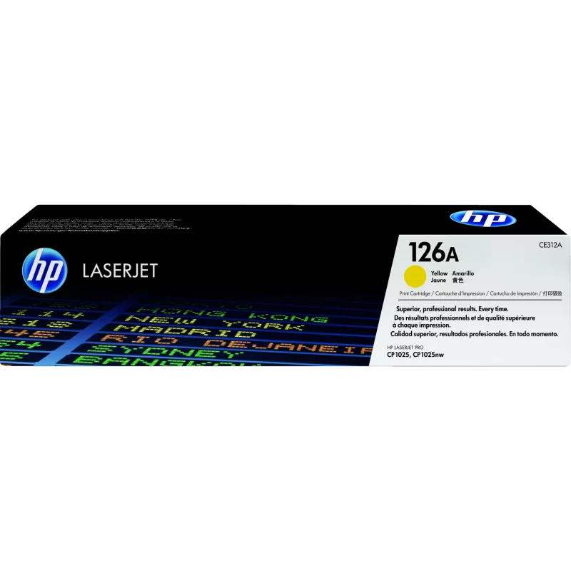 HP 126A Yellow Original LaserJet Toner Cartridge, 1000 pages, Yellow, 1 pc(s)