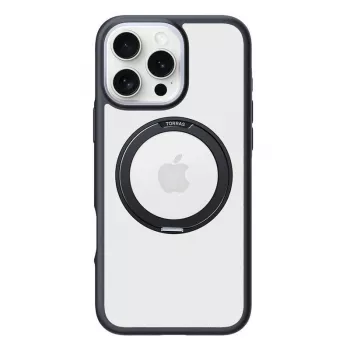 Protective phone case Torras Ostand R Fusion for iPhone 16 Pro — Black