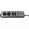 Brennenstuhl estilo Eck-Steckdosenleiste 4-fach, schwarz 2x Schutzkontakt-Steckdosen, 2x Euro-Steckdosen, inkl. USB-Ladefunktion