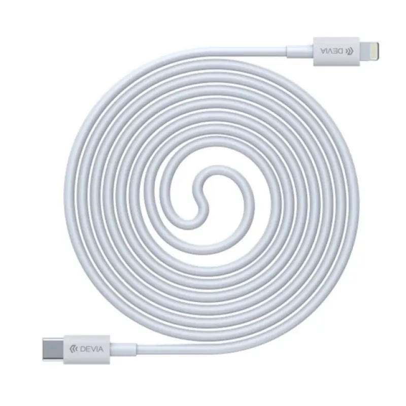 USB-C to Lightning cable Devia Smart Series PD 18W — white, MFi certified