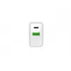 Indoor AC Fast Charging Charger NATEC RIBERA 12V 20W USB-C PD 3.0 + USB-A Samsung AFC White