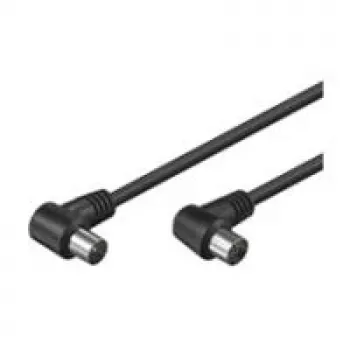 Wentronic Goobay Antenna Angled Connection Cable, Black, 2.5 m - IEC/Coax Plug 90° IEC/Koax-Socket 90° (11526)