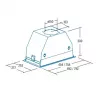 Built-under extractor hood CATA GC DUAL BK — 492 mm width, 1200 m³/h, metal filter, 50 dB