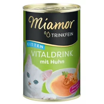 Liquid cat treat Miamor MIAMOR Trinkfein Kitten Vitaldrink with Chicken 135 ml, grain-free, liquid meaty treat
