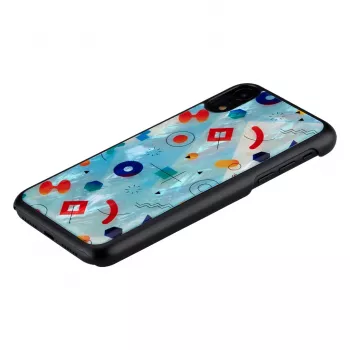 Protective phone case iKins for iPhone XR — Black Poppin Rock design