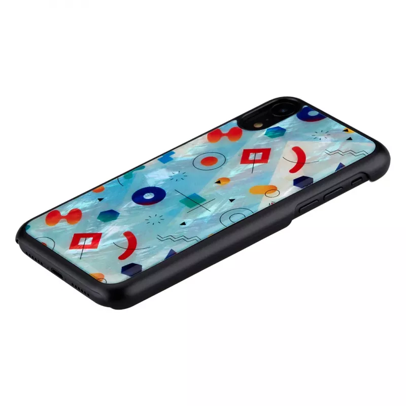 Protective phone case iKins for iPhone XR — Black Poppin Rock design