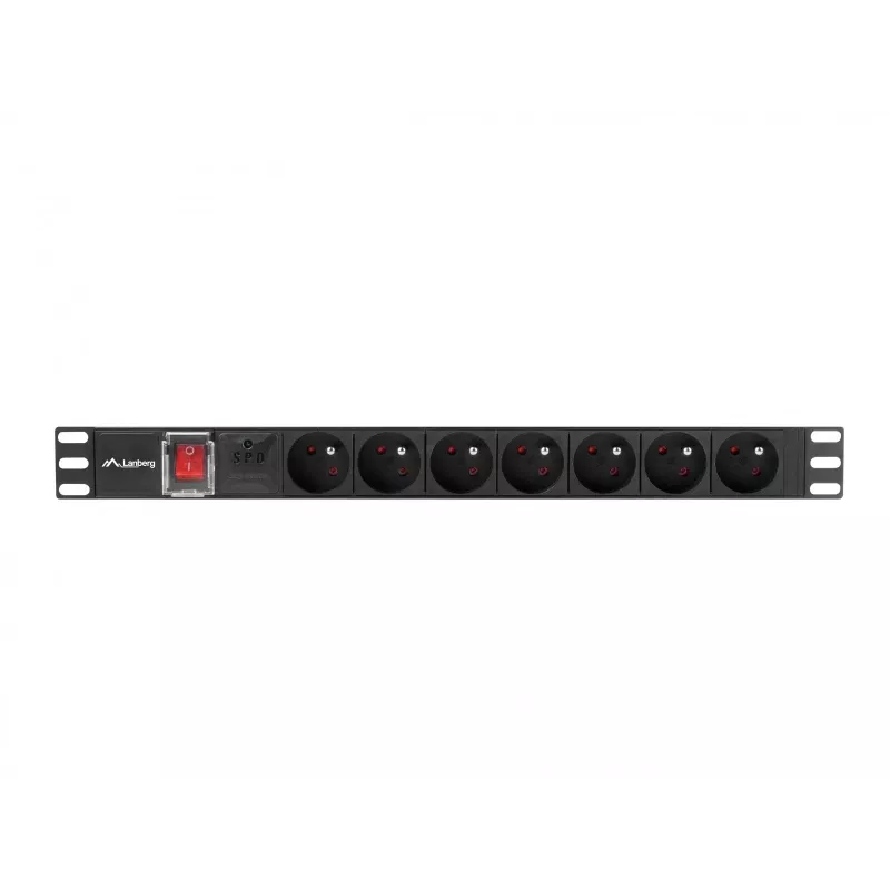 LANBERG PDU-07E-0200-IEC-BK PDU 1U 10A 7 sockets French 2m Black