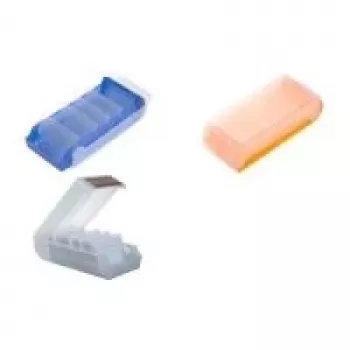 helit Flashcard Box BeeBox, A7, Base: orange-Translucent Lid: Translucent-White, made from polystyrene, Dual-use lid (H6901140)