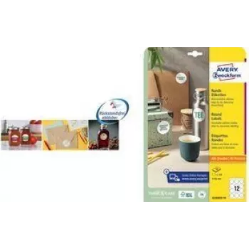 Avery Label roll, round Ø65 mm, model 5081 (pack format A4-compatible)