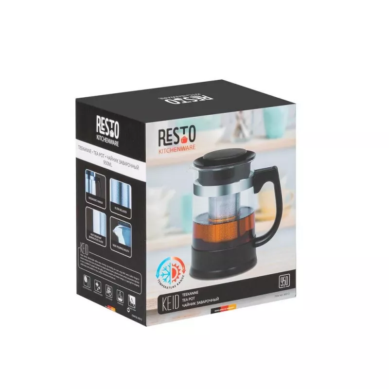 Resto Kitchenware 90512 teapot Single teapot 950 ml Black, Transparent