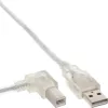Microconnect USBAB5ANGLED-L USB cable USB 2.0 5 m USB A USB B White