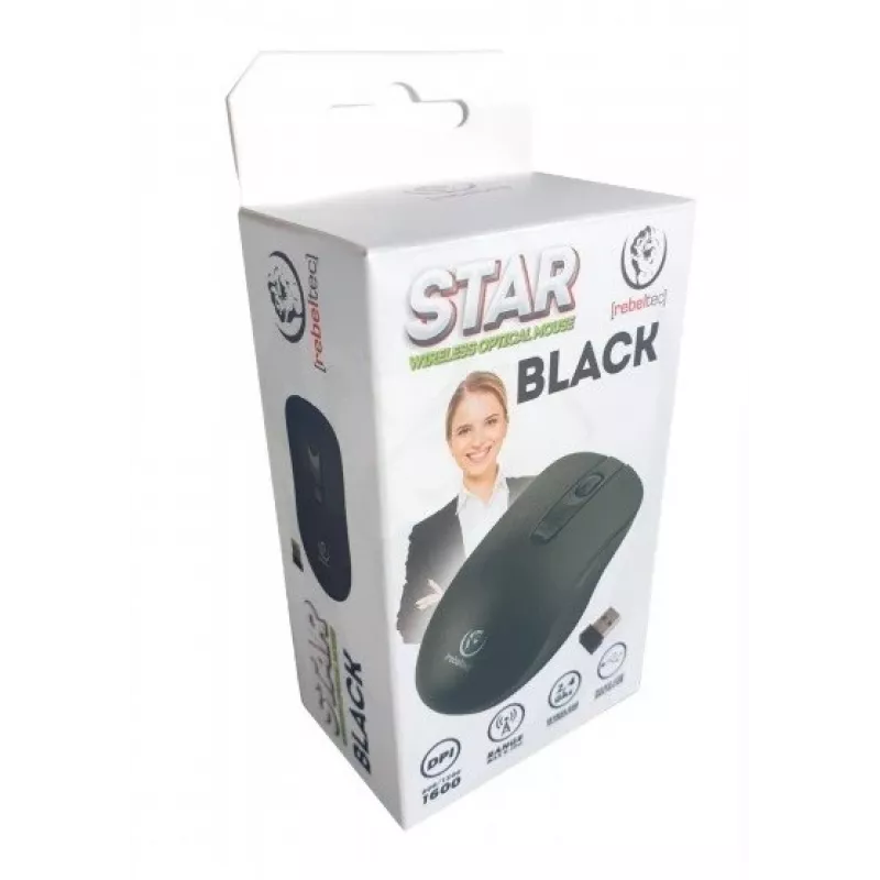 Optical wireless mouse Rebeltec STAR black RBLMYS00055 interface