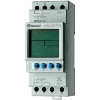 Finder Zeitschaltuhr für Hutschiene Betriebsspannung: 230 V/AC 12.92.8.230.0000 2 Wechsler 16 A 250 V/AC Tagesprogramm