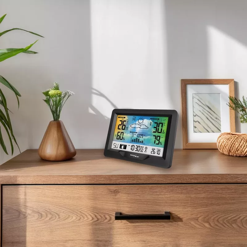 Wireless weather station GreenBlue GB540N — indoor/outdoor temperature and humidity monitoring