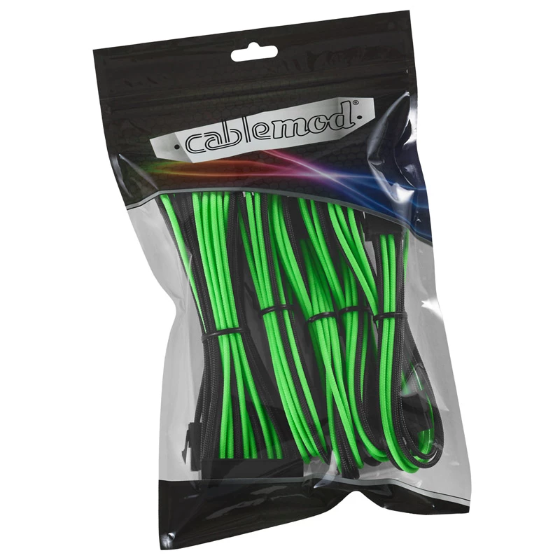 Cable extension kit CableMod CM-CAB-CKIT-N86KKLG-R — 8+6-pin power extensions, Black/Green