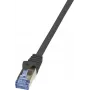 LogiLink PrimeLine - Patch-Cable - RJ-45 (M) to RJ-45 (M) - 15 m - SFTP, PiMF - CAT 6a - Halogen-Free, Moulded, Snagless - Black