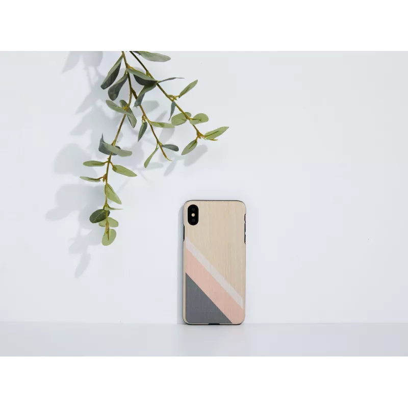 Smartphone case man and wood for iPhone XS Max — pink suit, black