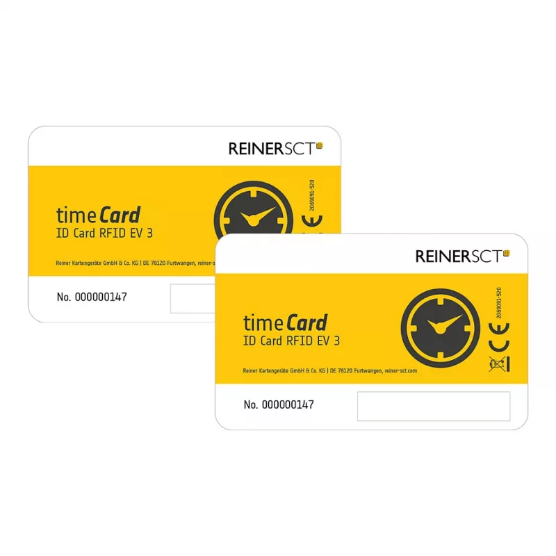 Chip card ReinerSCT timeCard Premium 25 DES — secure smartcard for time recording and access