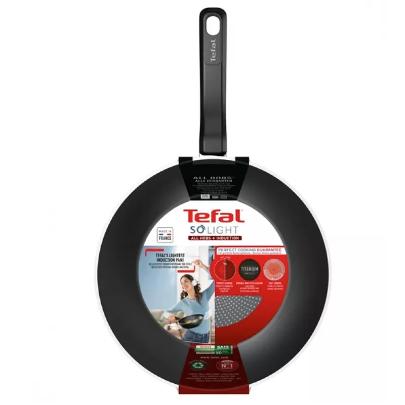Wok pan Tefal So Light 28 cm — induction, non-stick, lightweight