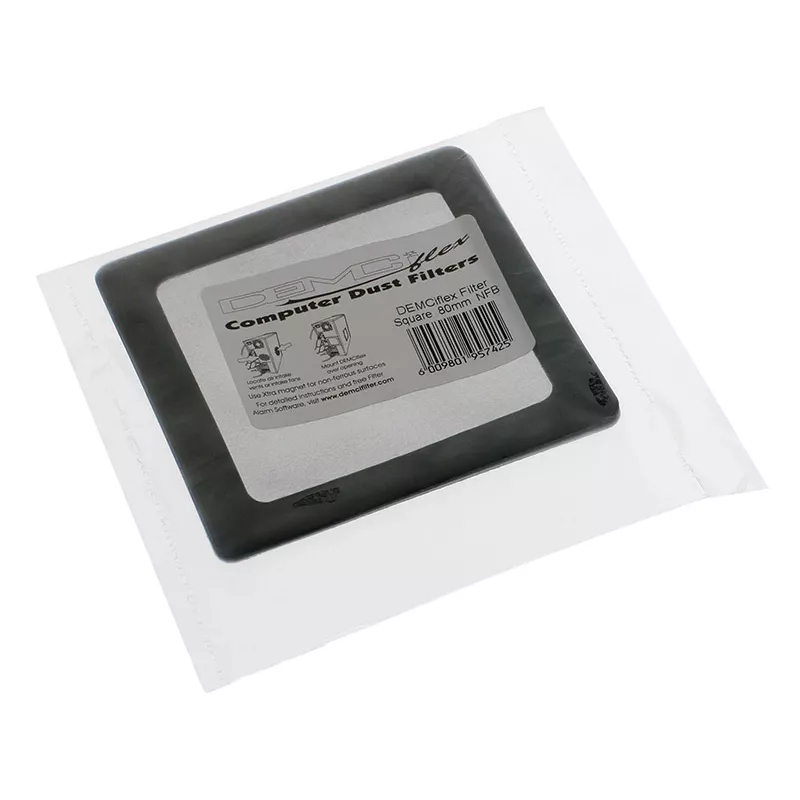 Dust filter DEMCiflex DF0002 for 80 mm fan, black, 105.3 × 105.3 mm
