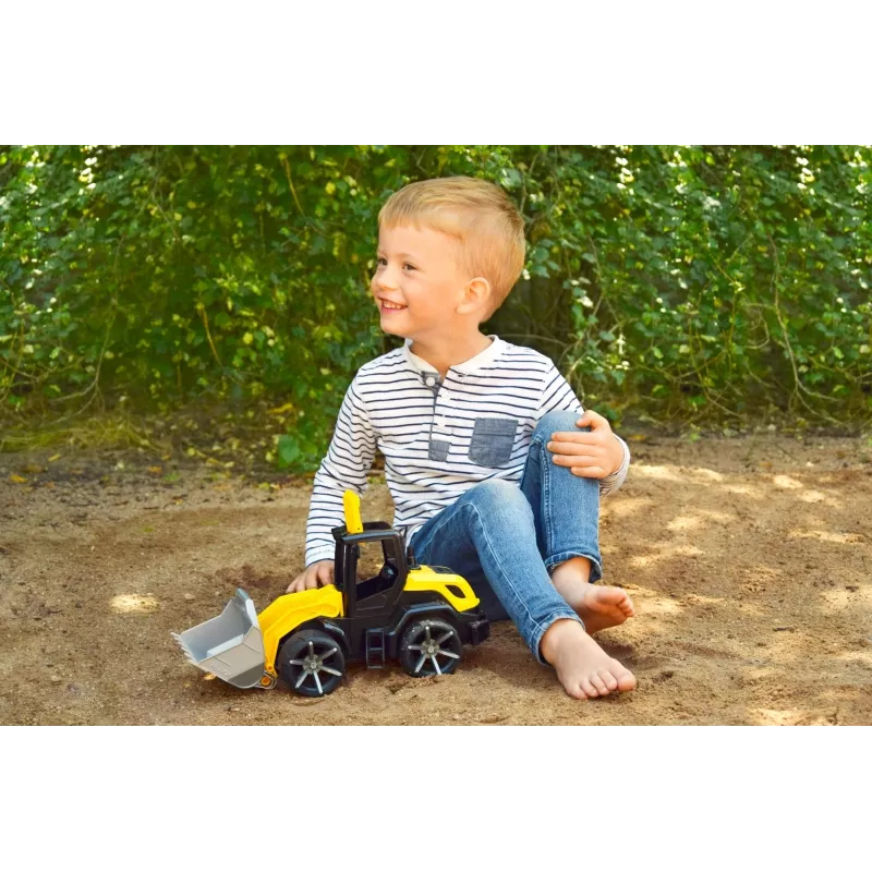 Toy Bulldozer Lena Truxx 2 open box 04512, plastic construction vehicle, push-play, compact size