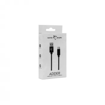 USB to USB-C cable White Shark Adder 2 m — charging and data transfer cable, white