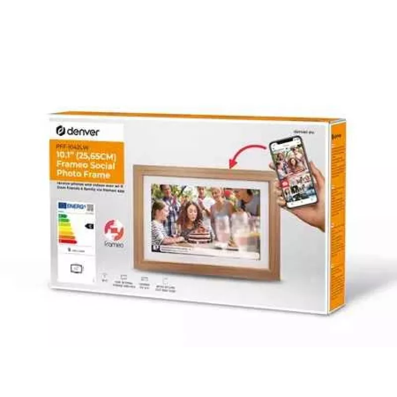 Denver photo frame with FRAMEO 10.1 16GB light wood
