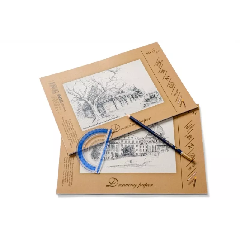 Drawing and sketching paper SMLT A4, 160 g/m2, 20 sheets, glued