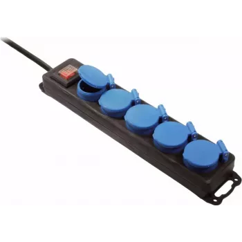 Power Extension Cable Bachmann 349.046 4.5m 5 AC Outlets Outdoor Black Blue