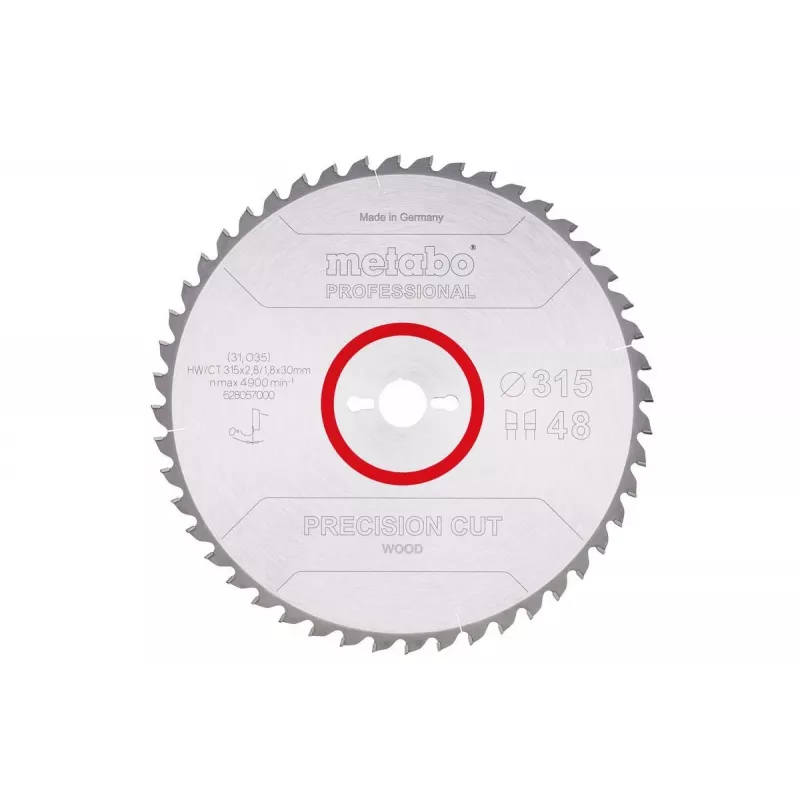 Circular saw blade Metabo 628057000 31.5 cm for wood