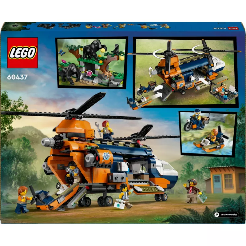 LEGO City 60437 Jungle explorer helicopter in base camp