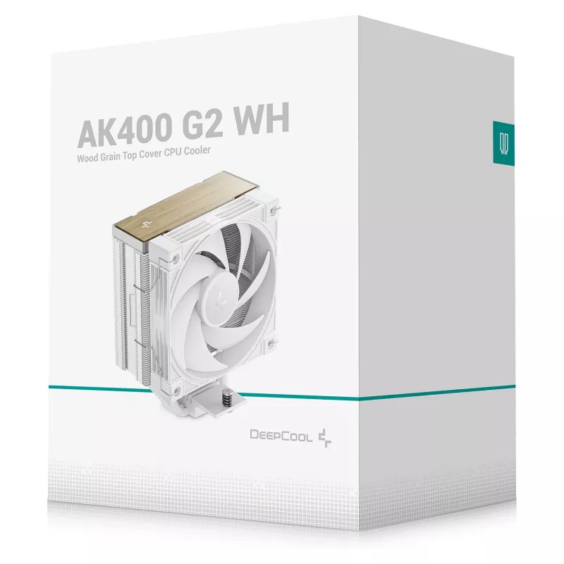 Air cooler DeepCool AK400 G2 WH, 120 mm fan, max air pressure 3.33 mmH2O, 92×132×156 mm, white