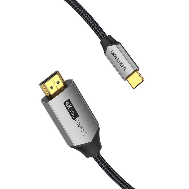 Vention USB-C to HDMI cable CRBBH — 2 m, 4K@60Hz, black, USB-C to HDMI