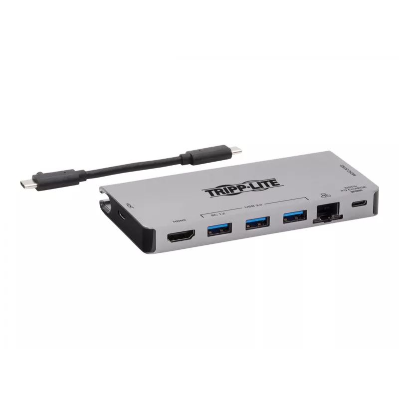 USB-C Dock - 4K HDMI, USB 3.2 Gen 1, USB-A Hub, GbE, Memory Card, 100W PD Charging, Detachable Cord U442-DOCK5D-GY