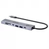 USB-C hub Unitek H1124AGY01 with 100W PD, HDMI 2.0, 2x USB‑A, 2x USB‑C, SD/microSD reader — aluminium