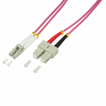 Logilink - Patch-Cable - LC Multi-Mode (M) to SC multi-mode (M) - 2 m - Fibre Optic - 50/125 micrometre - OM4 - Halogen-Free - heather violet (FP4LS02)