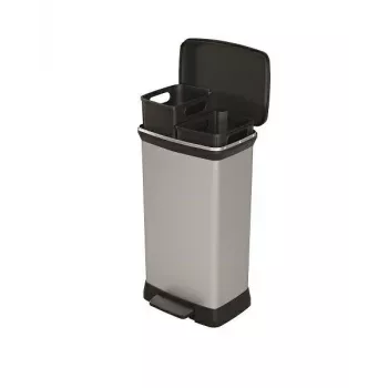 Trash can Curver 23L pedal, metalized finish, 23 liters capacity