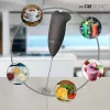 Clatronic MS 3089 Battery-Powered Milk Frother, Black/Stainless Steel