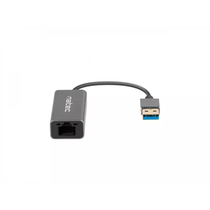 USB hub NATEC Cricket USB 3.2 Gen 1 Type-A with RJ-45 Ethernet 1000 Mbit/s, aluminium housing, black